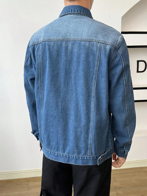 Men Flap Pocket Denim Jacket