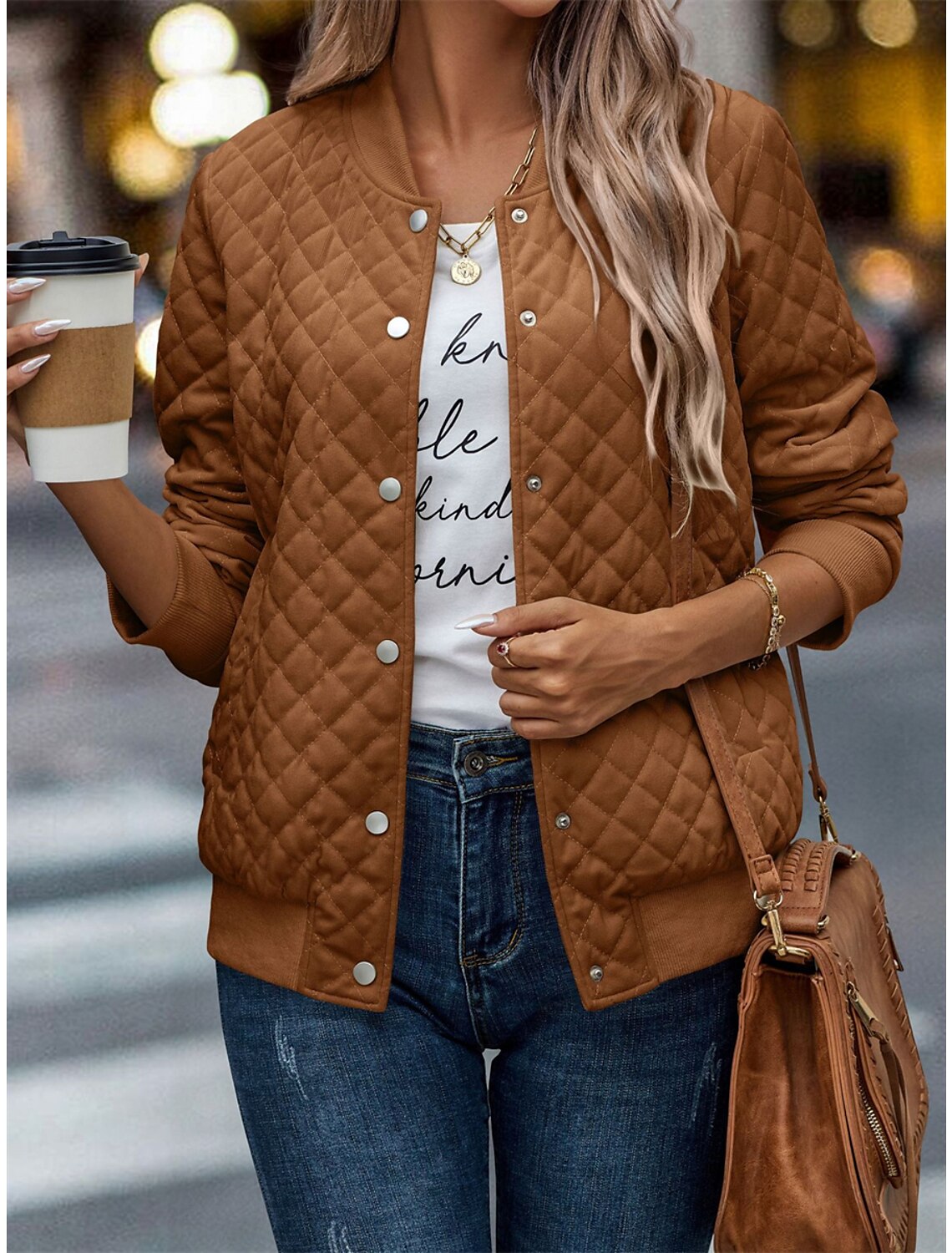 Women's Winter Jacket Warm Comfortable Outdoor Street Daily Wear Going out Pocket Single Breasted Stand Collar Fashion Modern Casual Street Style