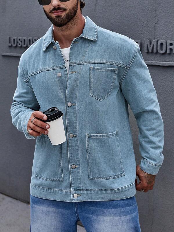 Men Dual Pocket Denim Jacket