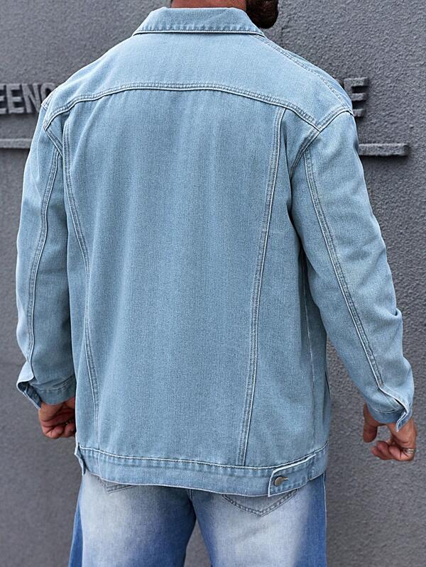 Men Dual Pocket Denim Jacket