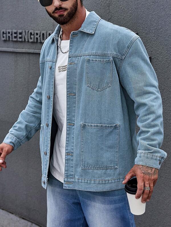 Men Dual Pocket Denim Jacket