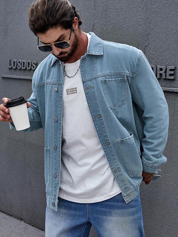 Men Dual Pocket Denim Jacket