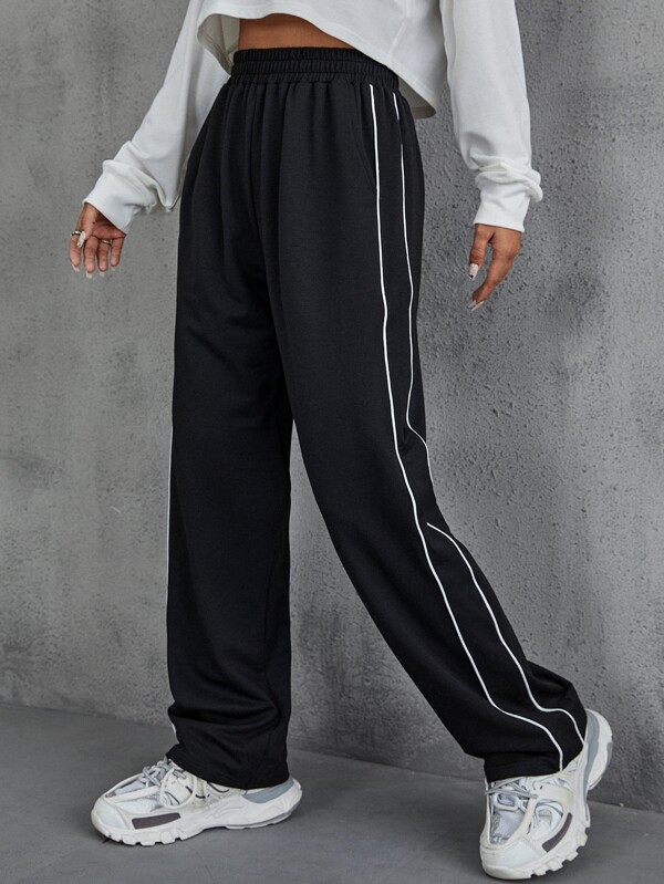 Contrast Piping Sweatpants