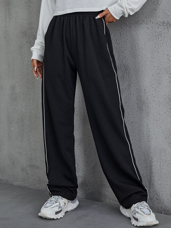 Contrast Piping Sweatpants