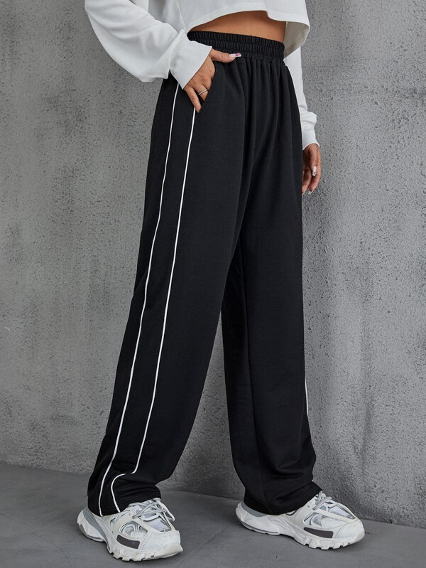 Contrast Piping Sweatpants