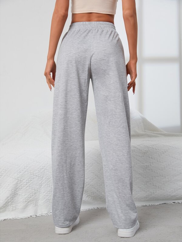 Elastic Waist Slant Pocket Sweatpants