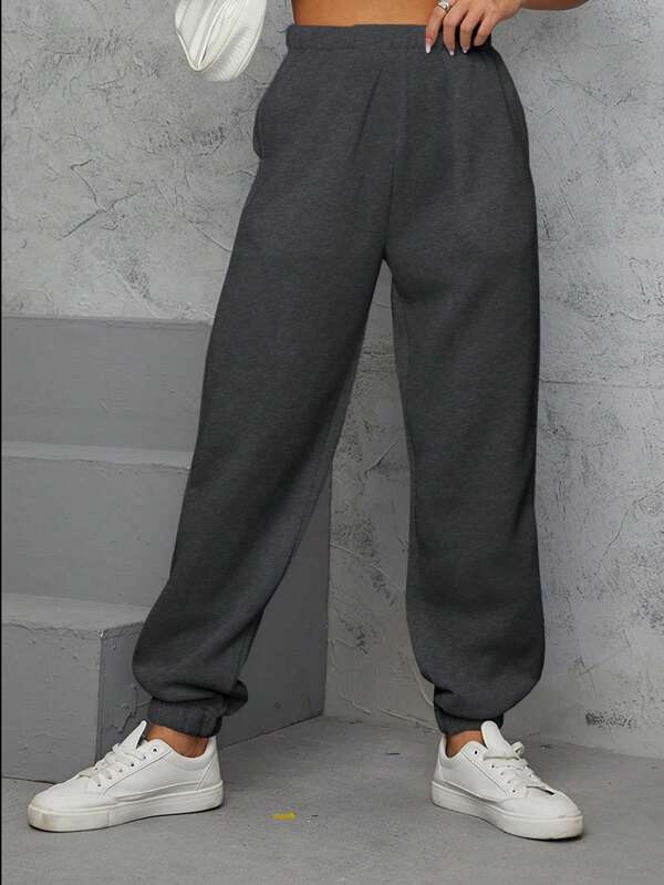 Solid Slant Pocket Sweatpants