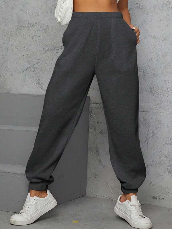 Solid Slant Pocket Sweatpants