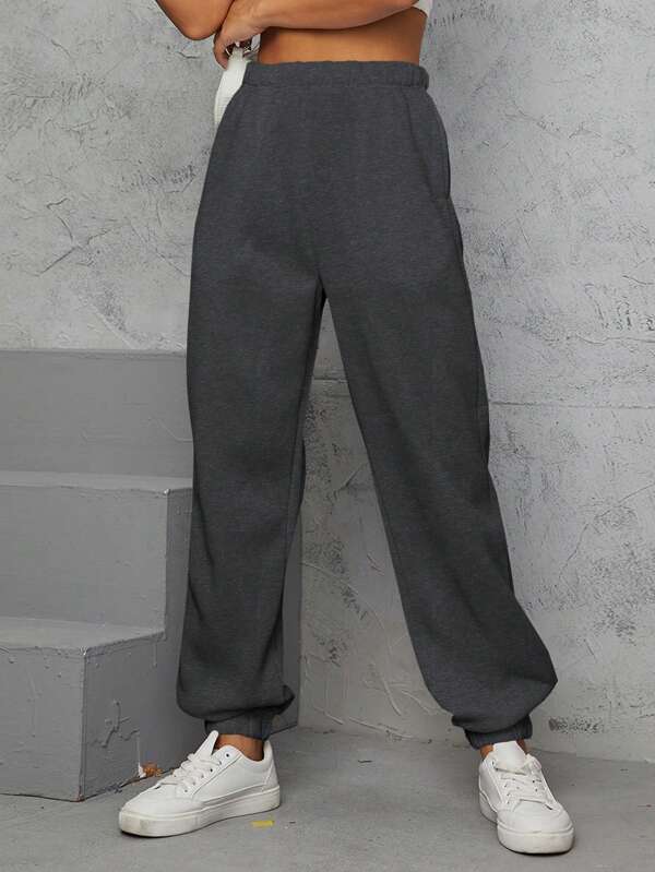 Solid Slant Pocket Sweatpants