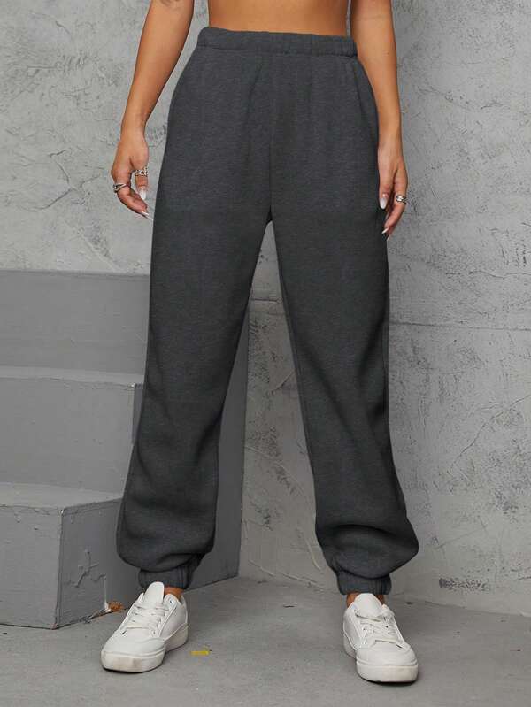 Solid Slant Pocket Sweatpants