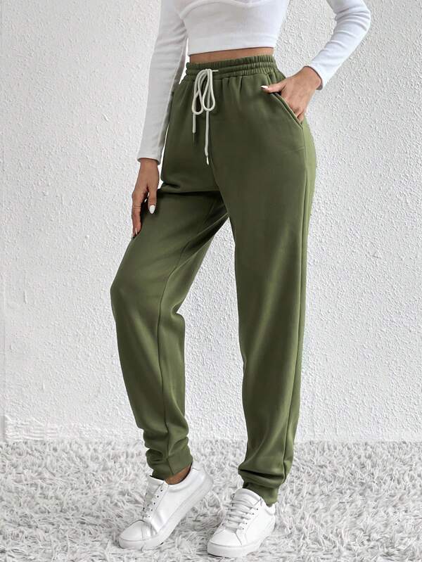 Tall Drawstring Waist Slant Pocket Sweatpants