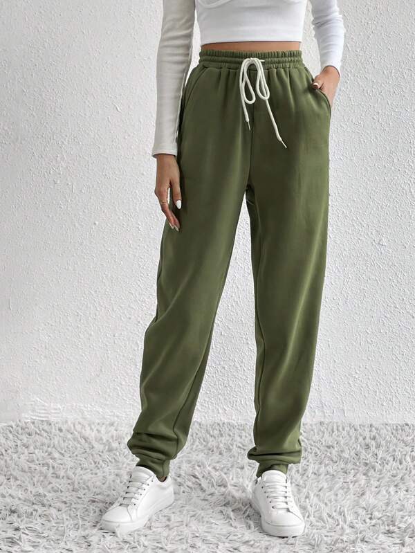 Tall Drawstring Waist Slant Pocket Sweatpants