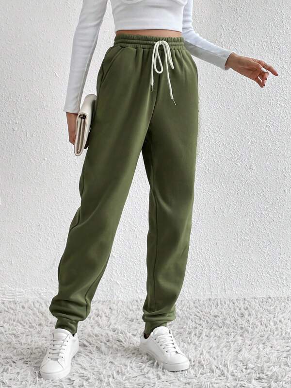 Tall Drawstring Waist Slant Pocket Sweatpants