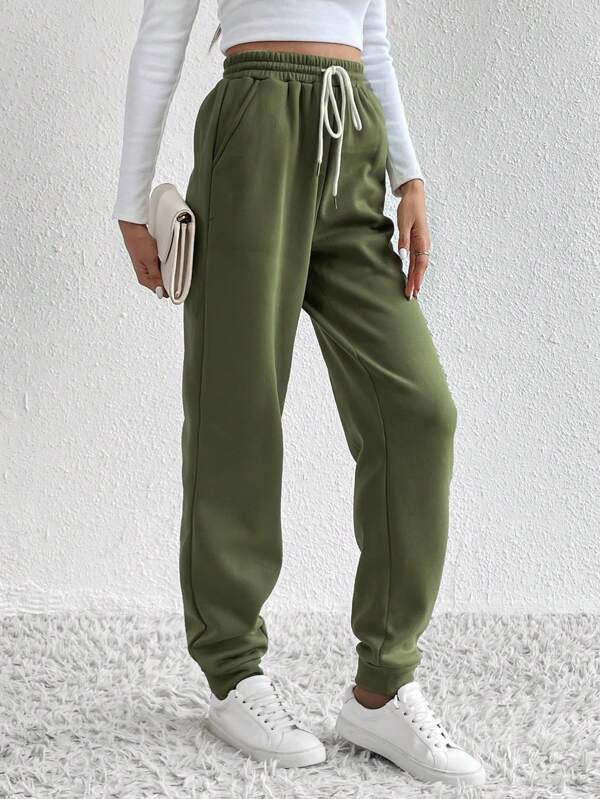 Tall Drawstring Waist Slant Pocket Sweatpants