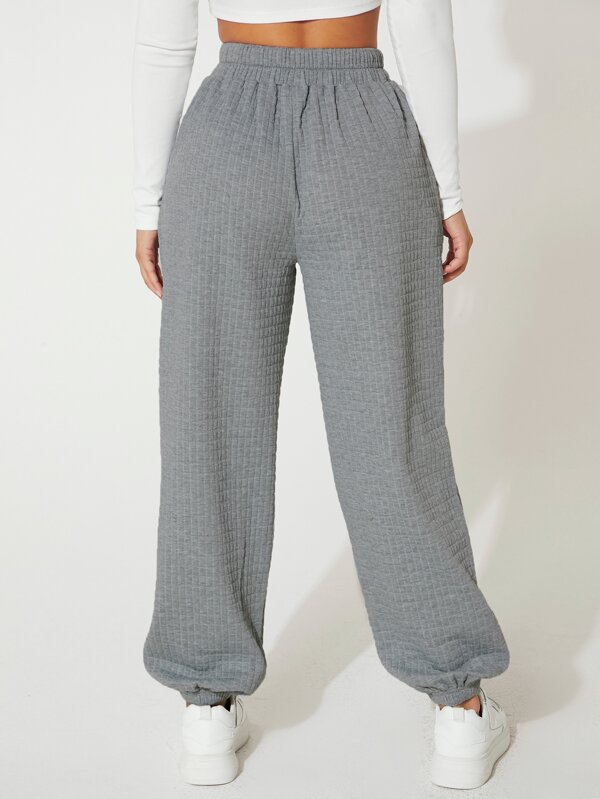 Letter Patched Slant Pocket Sweatpants