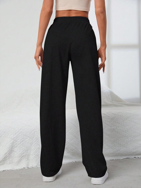 Slant Pocket Elastic Waist Sweatpants