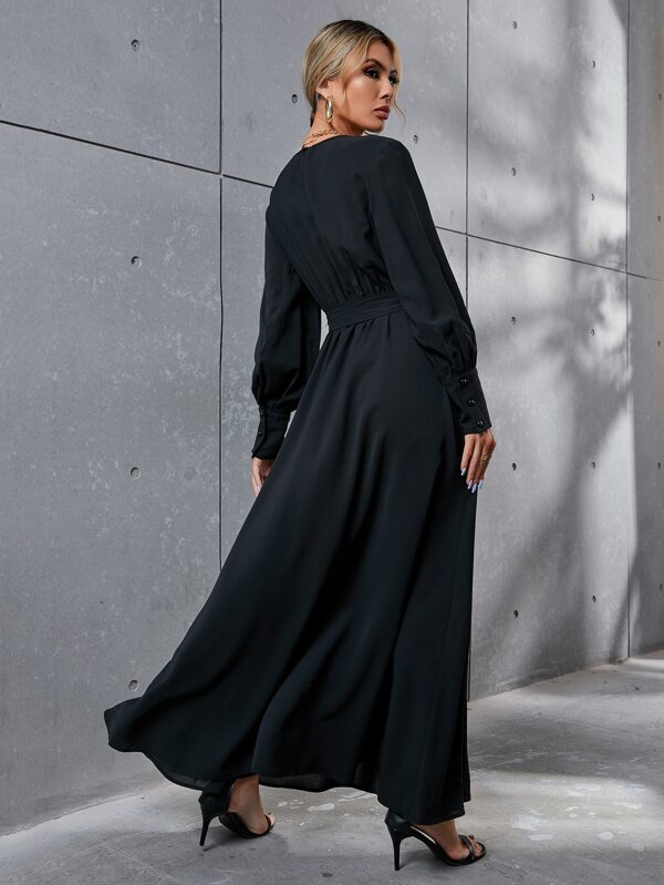 Clasi Solid Belted Maxi Dress